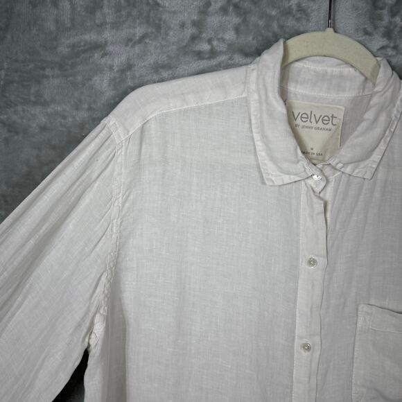Velvet by‎ Jenny Graham Linen Button up Shirt Womens Medium - Picture 10 of 11
